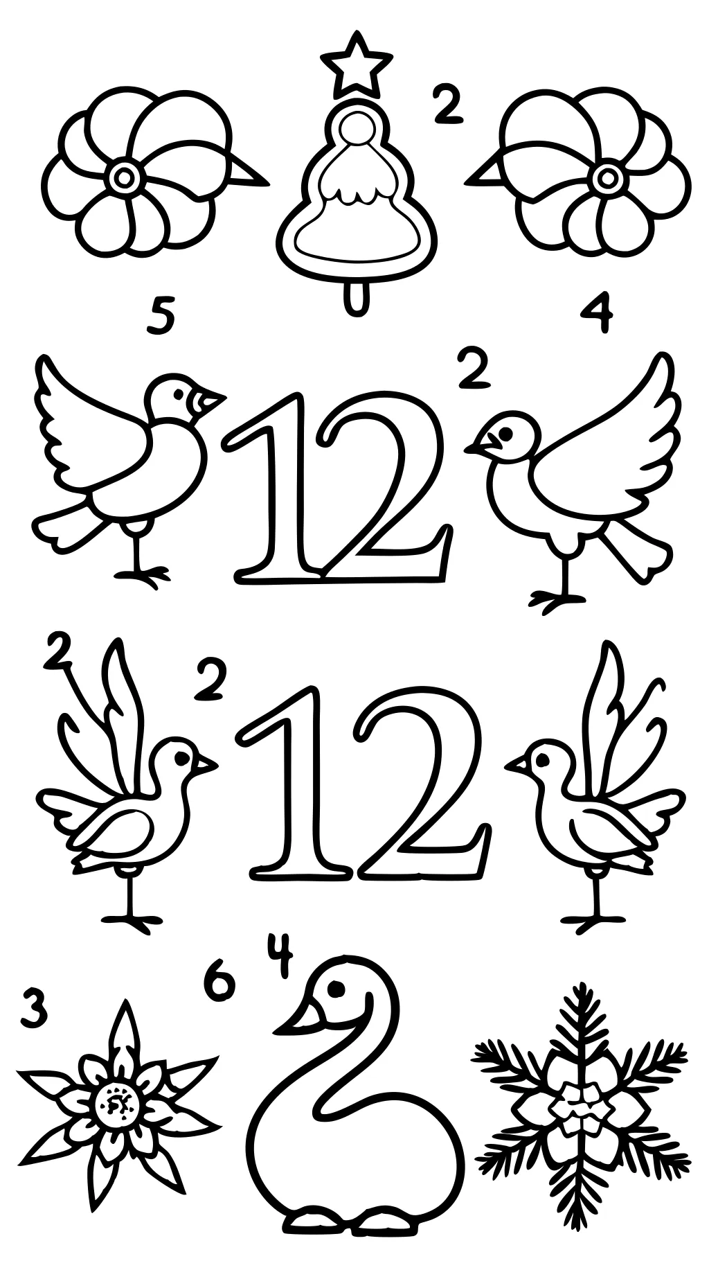 12 days of christmas coloring pages